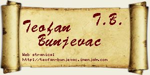 Teofan Bunjevac vizit kartica